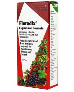 FLORADIX šķidrais uztura bagātinātājs ar dzelzi, 250ml 