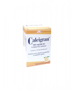 CALCIGRAN 500 mg/200 SV košļājamās tabletes, N100