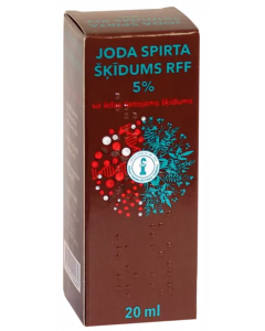 Joda spirta šķīdums RFF 5% uz ādas lietojams šķīdums, 20ml