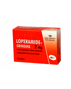 LOPERAMIDE GRINDEKS 2mg cietās kapsulas, N10