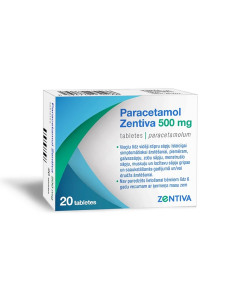 PARACETAMOL Zentiva 500 mg tabletes, N20