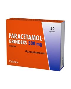 PARACETAMOL-Grindeks 500mg tabletes, N20