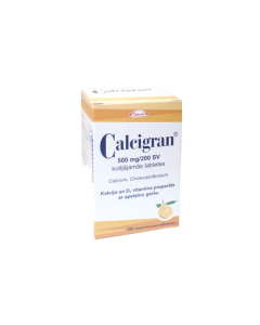 CALCIGRAN 500 mg/200 SV košļājamās tabletes, N100