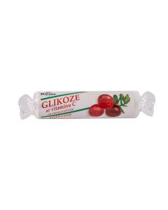 GLIKOZE ar vitamīnu C dzērveņu garšas tabletes, 10 gab.