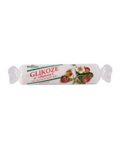 GLIKOZE ar vitamīnu C zemeņu garšas tabletes, 10 gab.