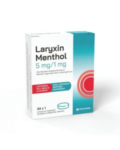 LARYXIN Menthol 5mg/1mg pastilas, N24