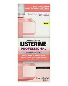 LISTERINE Professional Gum Protection+ mutes skalošanas līdzeklis ar maigu garšu, 500ml