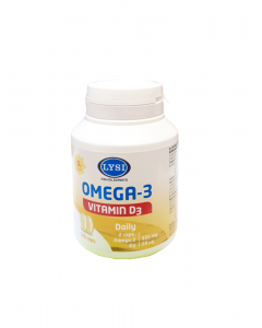 Lysi Omega-3 ar D vitamīnu - uztura bagātinātājs, 120 kapsulas