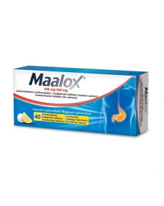 Maalox 400mg/400mg košļājamās tabletes, N40