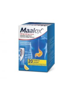 MAALOX 460 mg/400 mg/4,3 ml suspensija, N20