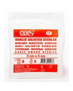 OLKO sterilas marles salvetes 5 cm x 5 cm, N5