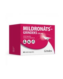 MILDRONĀTS-GRINDEKS 250mg cietās kapsulas, N60