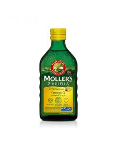 MOLLERS zivju eļļa, citronu garša, 250 ml