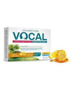 VOCAL ar citronu un medus garšu sūkājamās pastilas, N24