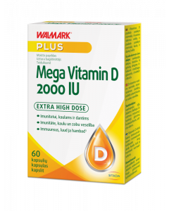 WALMARK Mega Vitamin D 2000 IU kapsulas, N60