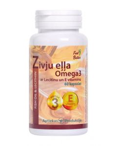 Zivju Eļļa Omega-3 ar Lecitīnu un E vitamīnu kapsulās, N60