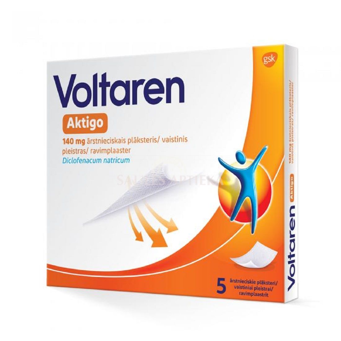 Voltaren Aktigo 140 mg ārstnieciskais plāksteris