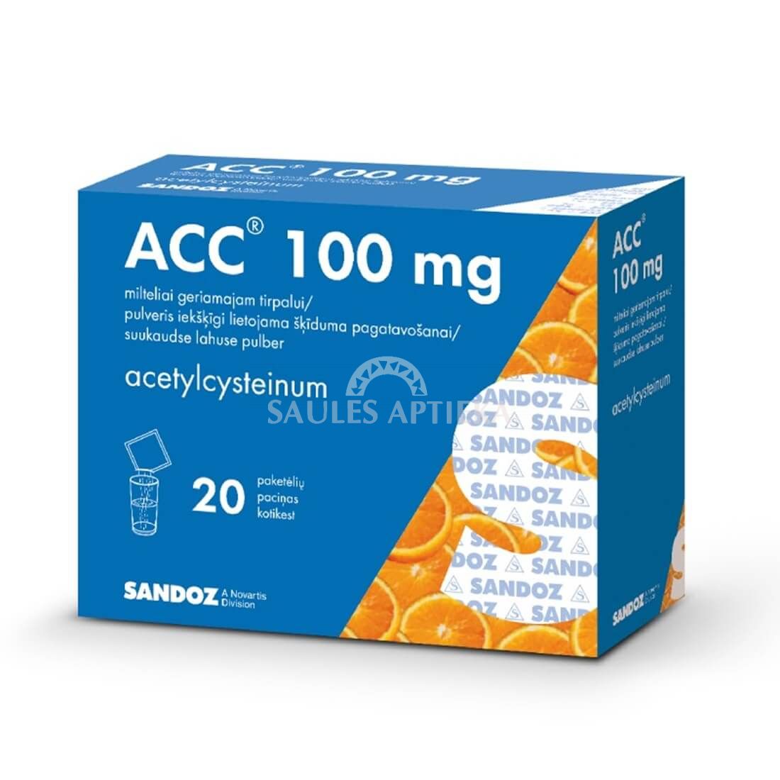 ACC 100 mg pulveris iekšķīgi lietojama šķīduma pagatavošanai
