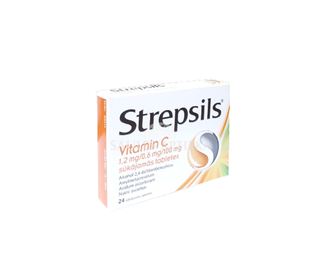 Strepsils Vitamin C 1,2 mg/0,6 mg/100 mg sūkājamās tabletes