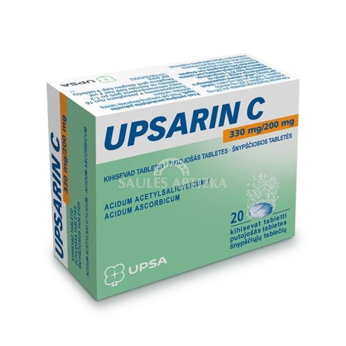Upsarin C 330 mg/200 mg putojošās tabletes