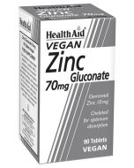 HEALTHAID Vegan Zinc Gluconate 70mg tabletes, N90