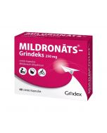 MILDRONĀTS-GRINDEKS 250 mg cietās kapsulas, N40