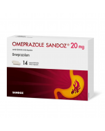 OMEPRAZOL SANDOZ 20 mg zarnās šķīstošās cietās kapsulas, N14