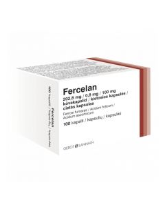 FERCELAN 202,8 mg/0,8 mg/100 mg cietās kapsulas, N100