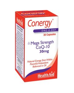 HEALTHAID Conergy Mega Strength CoQ-10 30mg uztura bagātinātājs, kapsulas N30