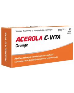 ACEROLA C-Vita tabletes ar apelsīnu garšu, N30