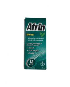 AFRIN Menthol 0,5 mg/ml deguna aerosols, šķīdums, 15 ml