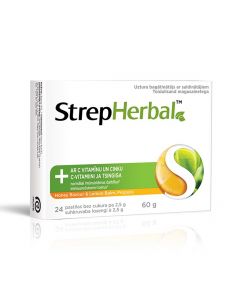 STREPHERBAL Honey & Lemon, Propolis sūkājamās tabletes N24