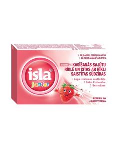 ISLA Junior sūkājamās tabletes ar zemeņu garšu, N20