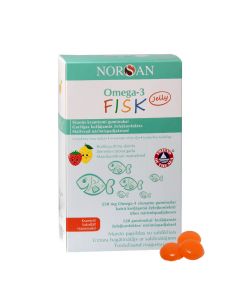 NORSAN Omega-3 Fisk Jelly košļājamās želejkonfektes bērniem, N120