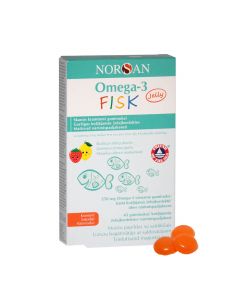 NORSAN Omega-3 Fisk Jelly košļājamās želejkonfektes bērniem, N45