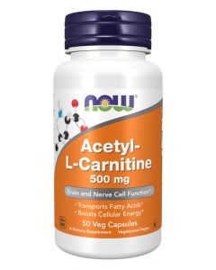 NOW Acetyl-L-Carnitine 500 mg kapsulas, N50