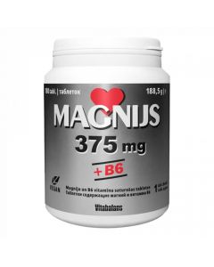 Magnijs 375 mg + B6 tabletes, N180